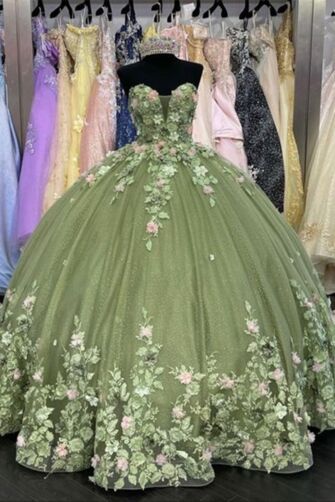  Floral Embroidered Ball Gown – Elegant Off-Shoulder Princess Evening Dress
