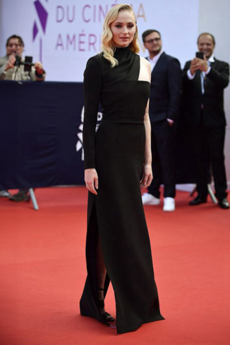 Sophie Turner Black Formal Dress Deauville American Film Festival 2019