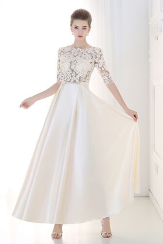 Boat Neck Floor-Length Mother of the Bride Dress