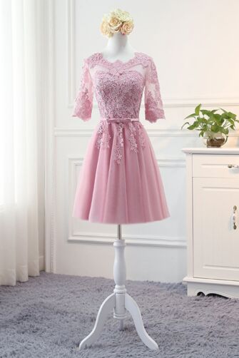 Lace Appliqué Short A-Line Cocktail Dress