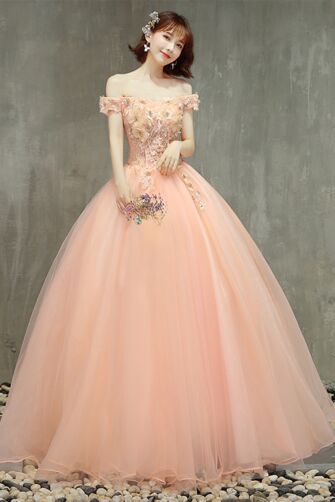 Fairy-Tale Peach Princess Ballgown