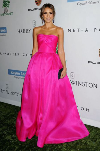 Fuchsia Fantasy – Jessica Alba Baby2Baby Gala–Inspired Strapless Ball Gown with Voluminous Skirt