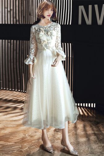 Romantic Ivory Garden Party Dress