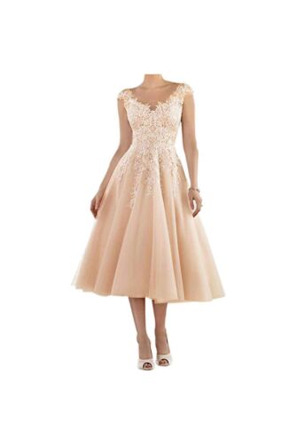 Illusion Deep-V Back, Lace Appliqué, Cap Sleeves