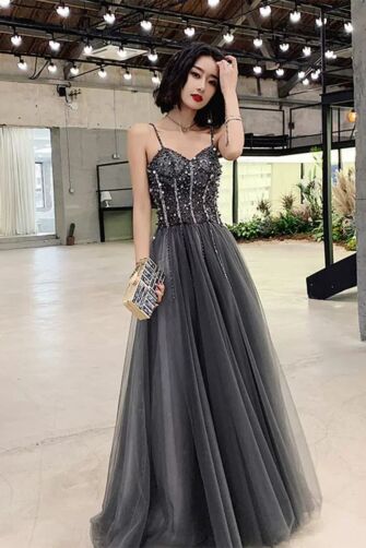 Rose Rouge Floral-Embroidered Evening Gown