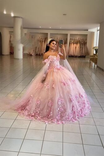 Enchanted Garden – Pink Tulle Evening Dress