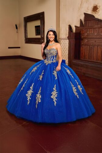 Golden Aurora – Royal Blue Princess Gown