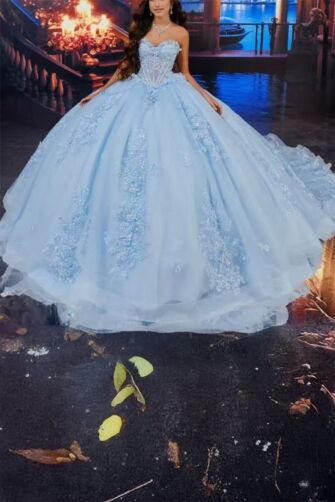 Moonlight Blossom – Blue Princess Ball Gown