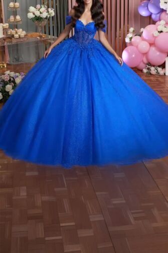 Midnight Starlight – Royal Blue Ball Gown