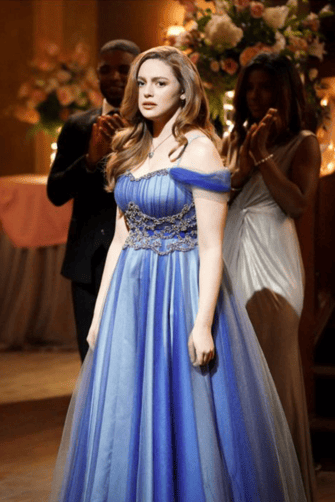 Danielle Rose Russell Hope Mikaelson Caroline Blue Dress in TV Show "Legacies"