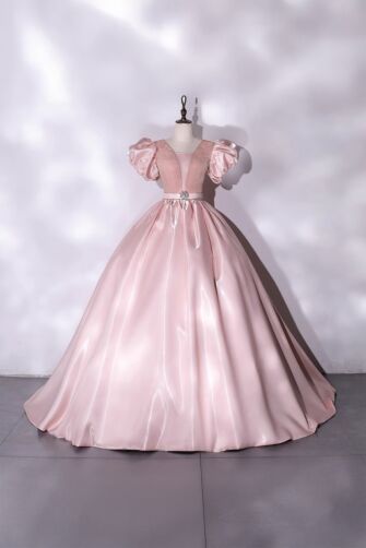 Rose Blush – Satin Princess Ball Gown