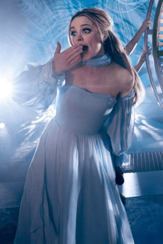 Rachel McAdams Blue Strapless Chiffon Celebrity Formal Prom Dress Eurovision Song Contest