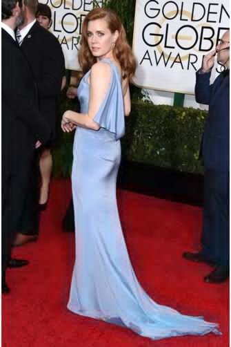 Amy Adams Blue One-shoulder Formal Evening Celebrity Dress Golden Globes 2015