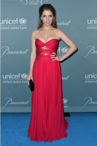Anna Kendrick Fuchsia Pink Dress UNICEF Ball 2014