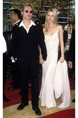 Gwyneth Paltrow White Spaghetti Straps Slip Celebrity Prom Party Dress Oscars 1996