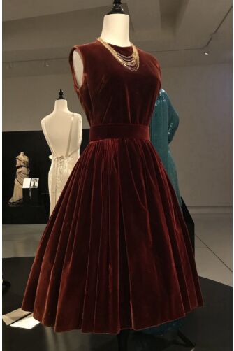 Joanne Woodward Inspired Burgundy Velvet Dress "A New Kind of Love"