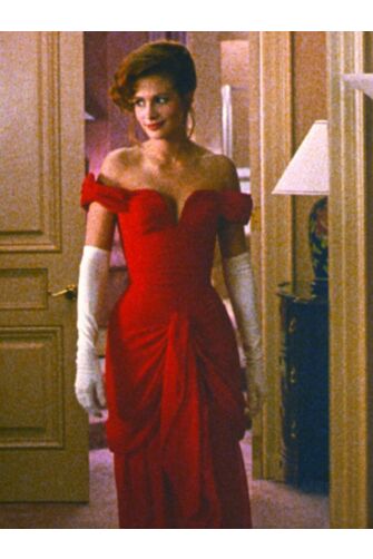 Hollywood Romance Julia Roberts Inspired Pretty Woman Red Off Shoulder Sweetheart Sheath Celebrity Formal Prom Dress
