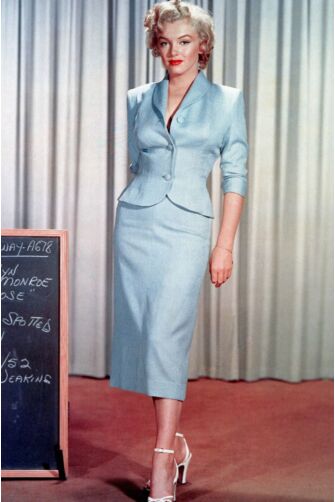 Marilyn Monroe Inspired 1950s Vintage Blue Suit in Movie "Niagara" Costume