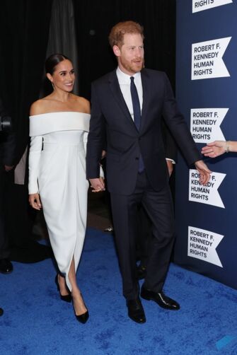 Meghan Markle Inspired White Off-the-shoulder Formal Evening Dress