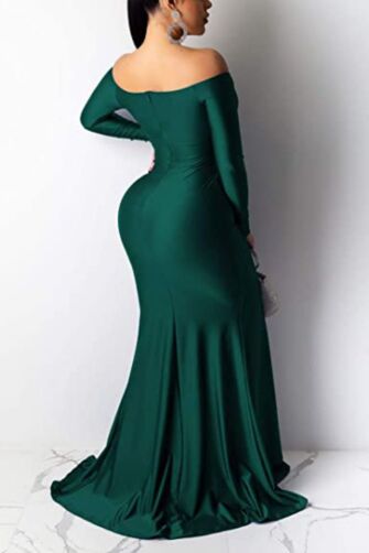 Royal Blue Off-the-Shoulder Mermaid Gown