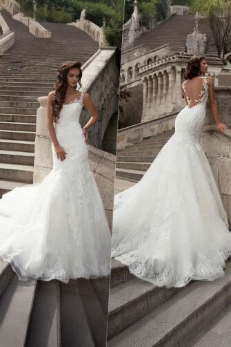 Lace Sweetheart Neckline Mermaid Gown with Long  for Formal Events