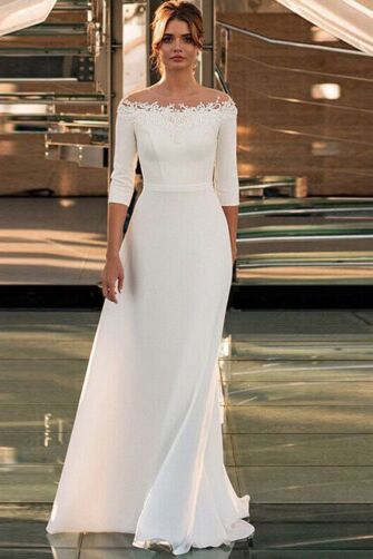 Off-the-Shoulder Lace Bodice Mermaid Gown with Long Train for Formal Events