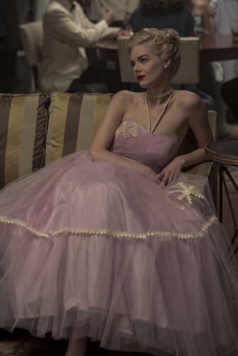 Claire Wood Samara Weaving Inspired Pink Ball Gown Tulle Dress on TV "Hollywood"