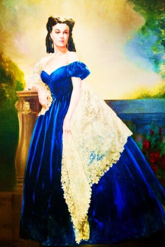 Vivien Leigh as Scarlett O'Hara Blue Velvet Dress Gone With The Wind