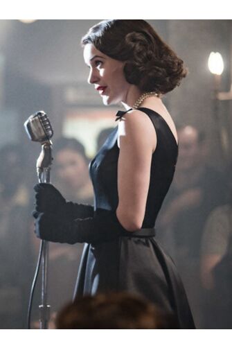 Vintage Elegance Marvelous Mrs Maisel Inspired Black Halter Satin Tea Length A Line Celebrity Formal Prom Dress