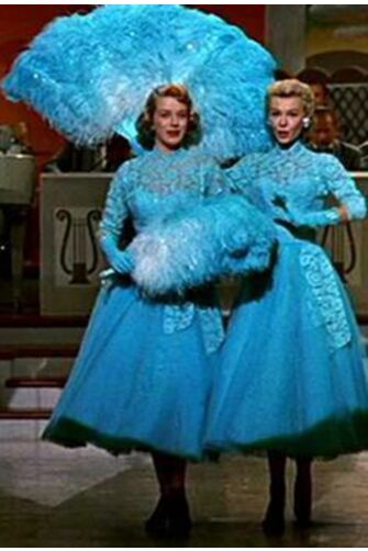 Rosemary Clooney Vera Ellen The Sisters Blue Lace Dress in Movie "White Christmas"