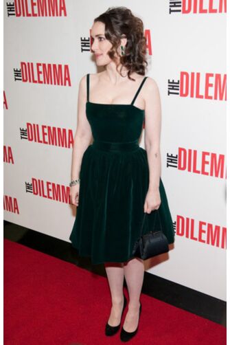Winona Ryder Short Green Velvet Cocktail Party Celebrity Dress The Dilemma Premiere