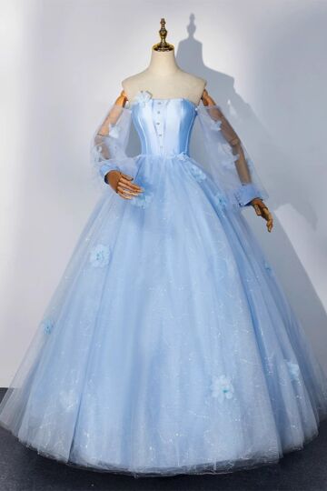 Starlit Dawn – Sheer Sleeve Princess Dress
