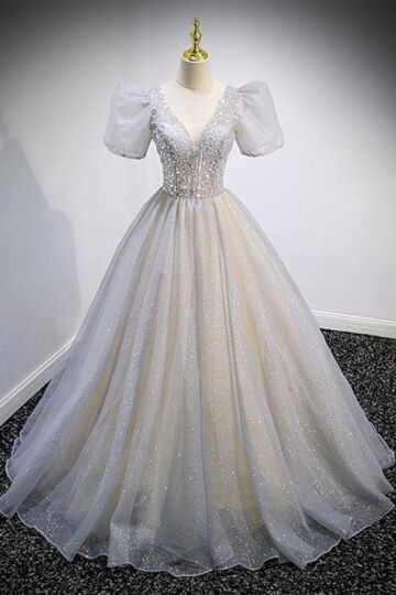 Ethereal Glow – Soft White Couture Dress