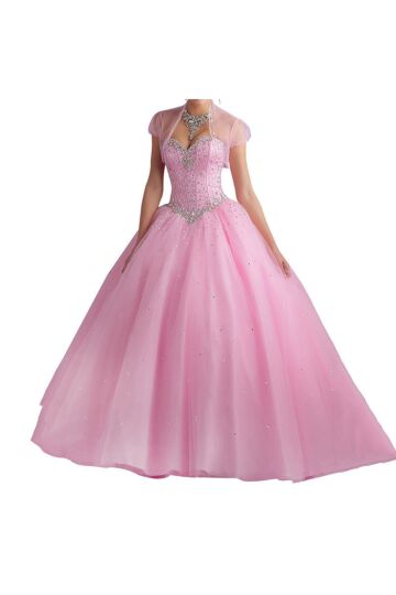 Blush Diamond Waltz — Embellished Tulle Ball Gown