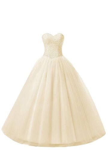 Strapless Sweetheart Sequin-Bodice Tulle Ball Gown