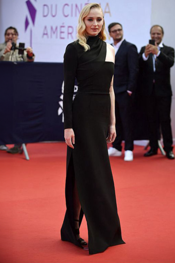Sophie Turner Black Formal Dress Deauville American Film Festival 2019