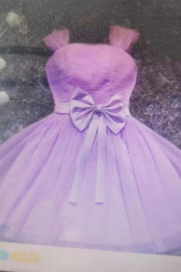 Lilac Strapless A-Line Tulle Party Dress with Oversized Bow