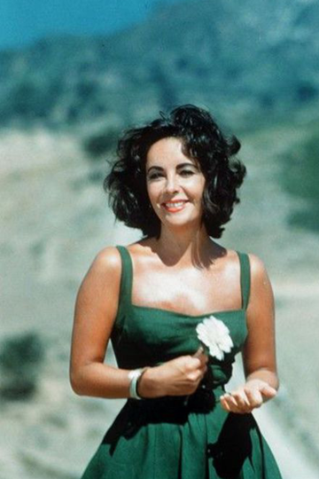 Timeless Grace – Square Neck Green Dress with Floral Detail Inspired by Elizabeth Taylor