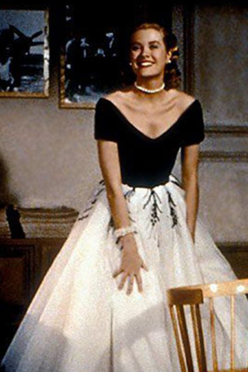 Graceful Elegance – Grace Kelly Black and White Ball Gown 