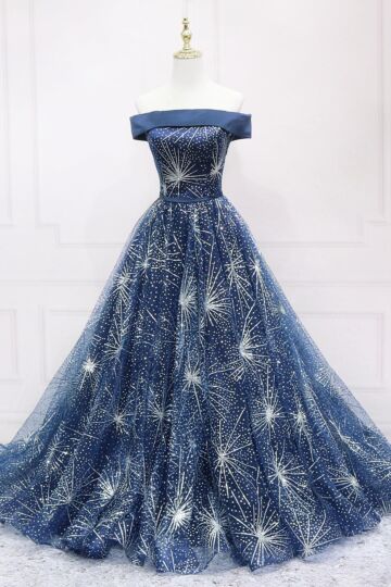 Starburst Soirée Off-Shoulder Dress