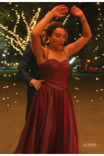 Allison Hargreeves Red Chiffon Dance Dress on TV Show "The Umbrella Academy"