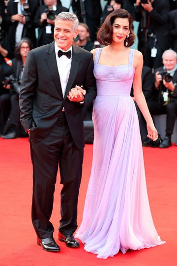 amal clooney lilac dress Venice film festival