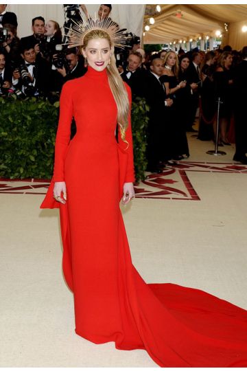Amber Heard Red Dress Met Gala 2018