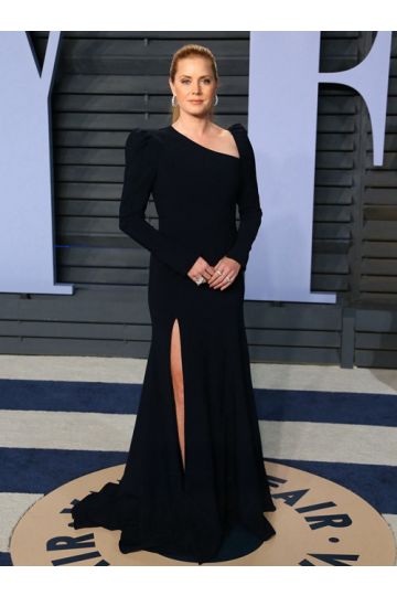 Amy Adams Black Long-sleeve Formal Celebrity Dress with Slit Oscars 2018 Party
