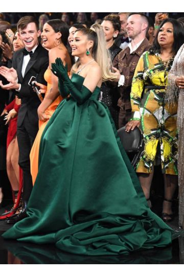 Ariana Grande Green Dress Grammys 2020