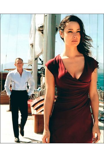 Berenice Marlohe Burgundy Dress 007 Skyfall James Bond Movie