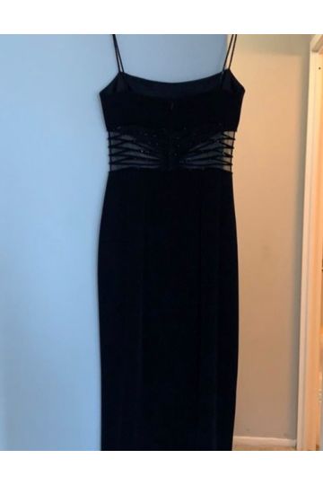 Black Spaghetti Straps Long Formal Evening Prom Dress 2022