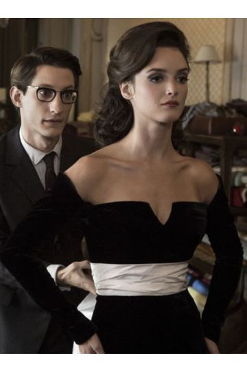 Midnight Muse – Yves Saint Laurent–Inspired Off-the-Shoulder Velvet Sheath Gown with Contrast Sash