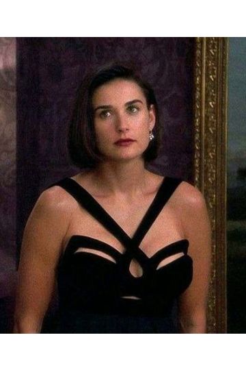 Demi Moore Inspired Black Cut-out Velvet Backless Dress in Movie Indecent Proposal