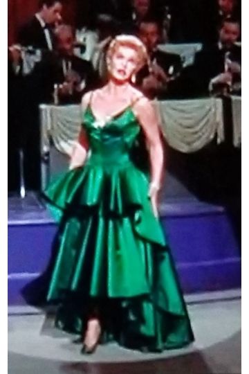 Doris Day Inspired Green Satin Dress in 1950s Movie "Love Me Or Leave Me"